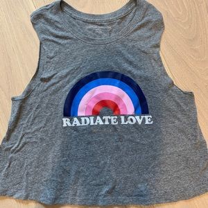 Spiritual Gangster Grey Radiate Love Rainbow tank